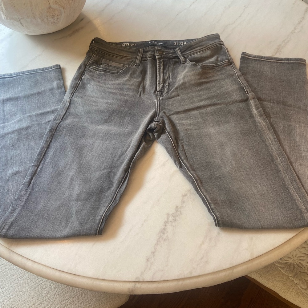 Liverpool Jeans Company Men's Straight Jeans in Charcoal size 31x34